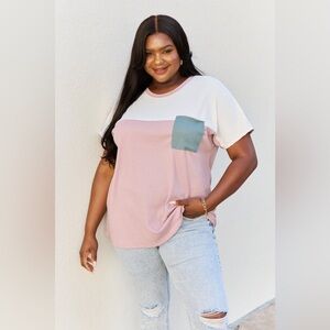 Celeste Colorblock Tunic Top in Mauve